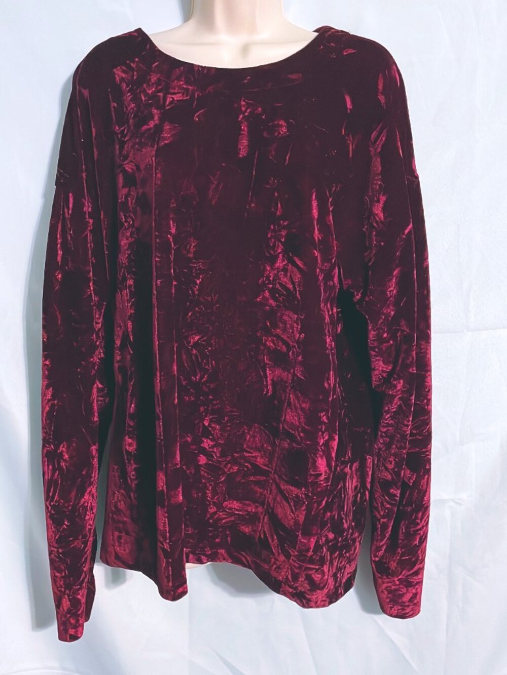 Umgee Burgundy Velour Sweater Size L